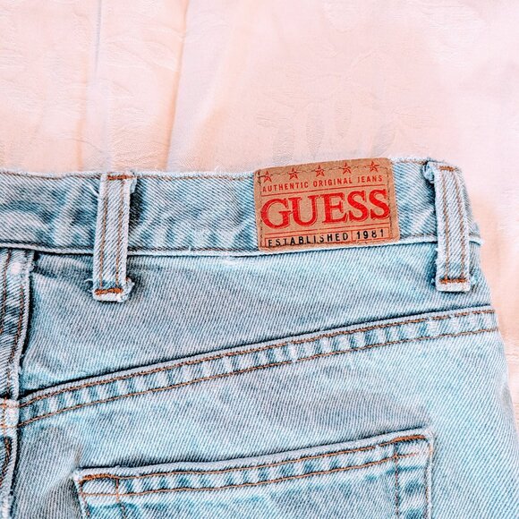 VTG 80s/90s Guess Jeans Womens Sz 27 Light Wash Straight Leg Low Rise Retro - Picture 8 of 10